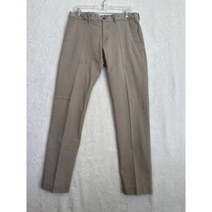 J Crew Flex Driggs Chino Pants Mens 34x34 Khaki Cotton Stretch Flat Front Casual